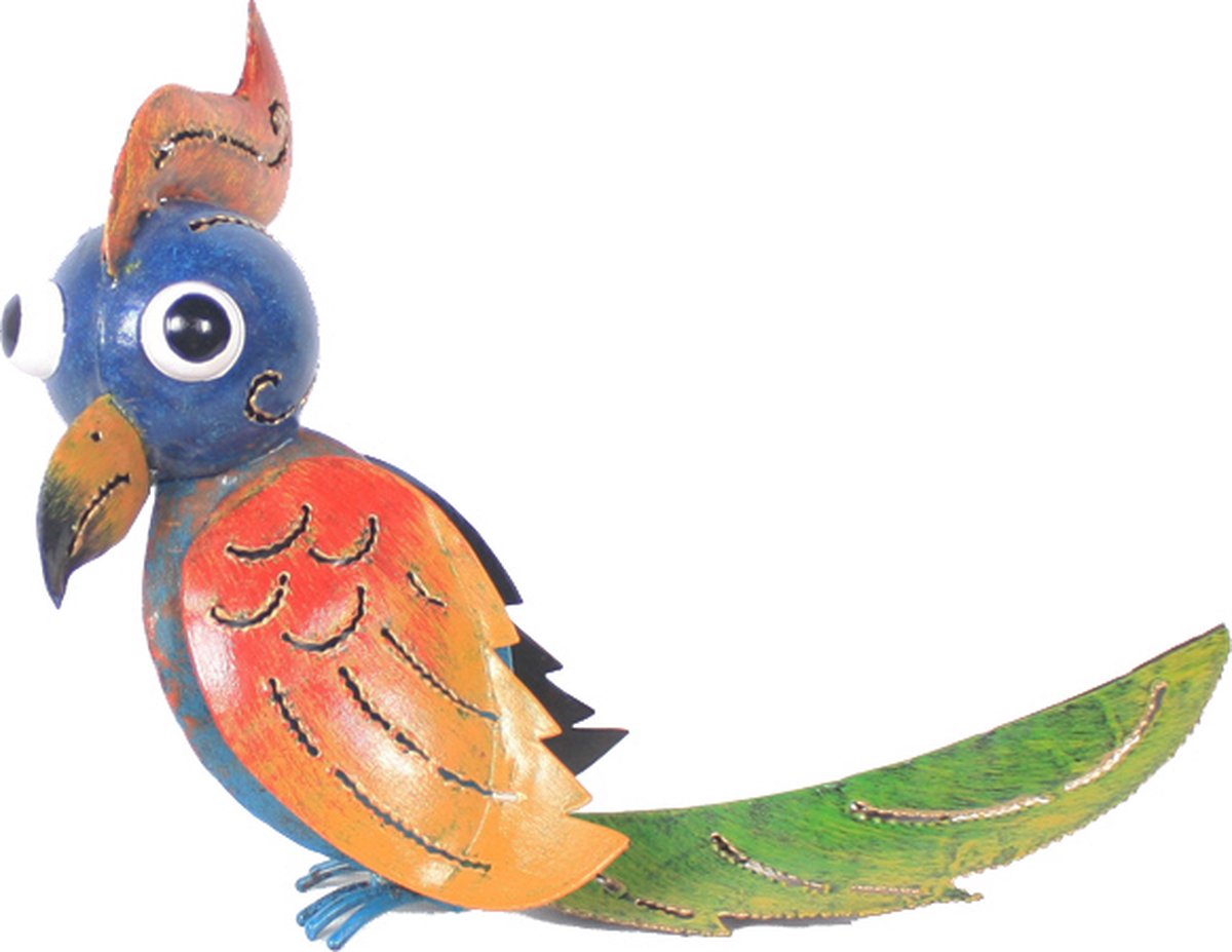 Vogel funky blad staart op zoek zijwaarts