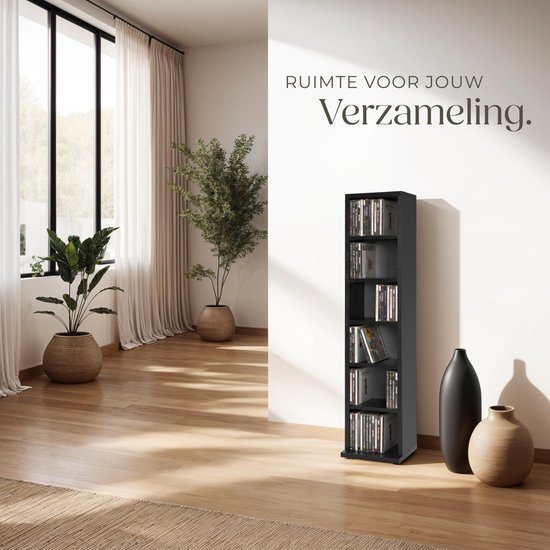 Porte-CD Porte-DVD modèle debout noir 90x21x16 cm 401701