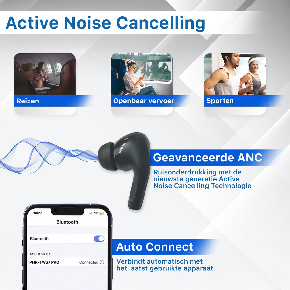 In-Ear Draadloze Oordopjes met Noise Cancelling en Bluetooth 5.3 - Oortjes Draadloos - Geschikt voor iPhone - Oortjes - Origineel Phreeze Wireless EarBuds – foto 4