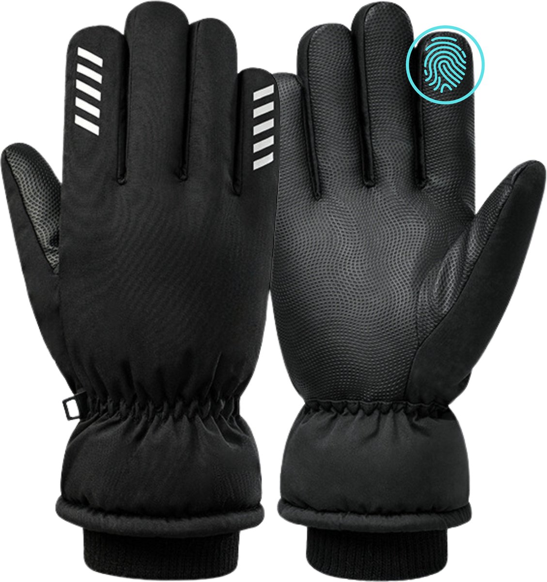 U Fit One Ski Handschoenen met Touch Screen Outdoor Winter Handschoenen Thermo Gloves voor Dames en Heren Anti Slip Palm – /M Zwart