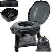 Draagbaar Campingtoilet - Geschikt voor elke Vuilniszak - Opvouwbare WC - Outdoor Toilet - Mobiel toilet - Plasemmer - Toiletemmer