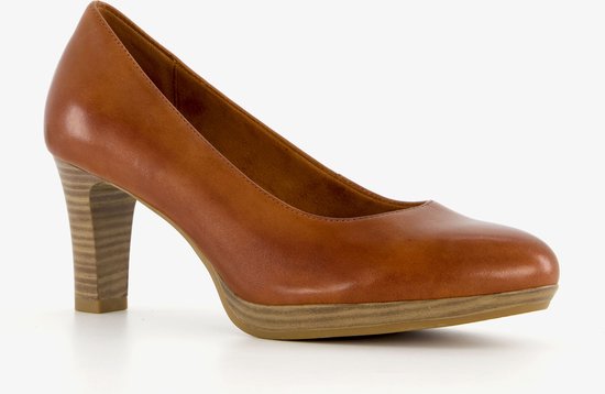 Tamaris leren dames pumps cognac - Maat 38