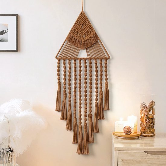 Inovra ® Handgeweven Boho Wanddecoratie met Dromenvanger en Kwastjes voor Sfeervolle Ruimtes