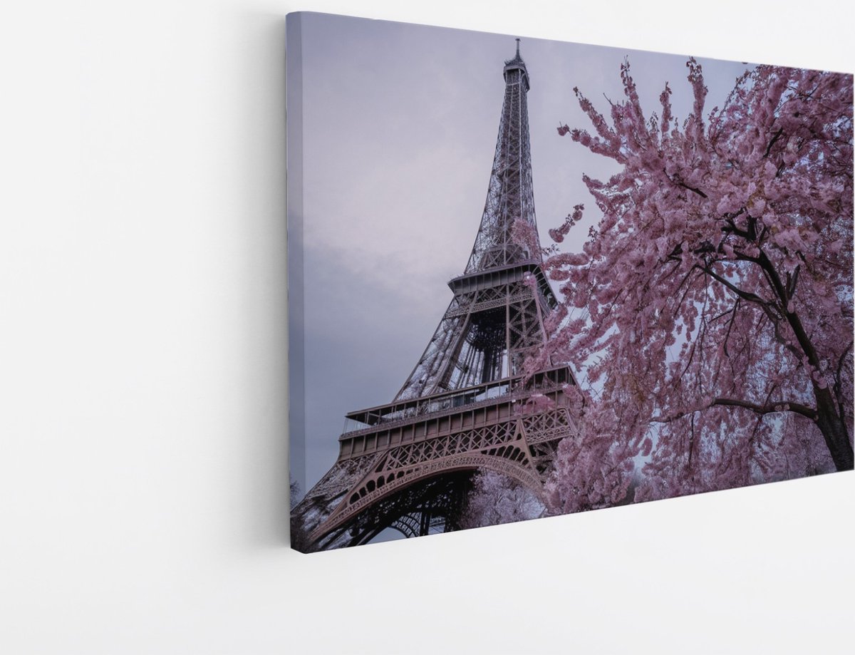 Saammp Canvas Schilderij - Parijs - Steden - Landen - 120x80 - Foto op canvas - Wanddecoratie - muurdecoratie Woonkamer - Slaapkamer decoratie - Canvas Print Multicolor