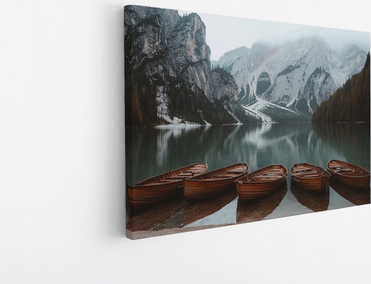 Saammp Canvas Schilderij - Botanisch - 5 Boten - Landschap - Natuur - 50x40 - Foto op canvas - Wanddecoratie - Muurdecoratie Woonkamer - Slaapkamer decoratie - Canvas Print Multicolor