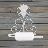 Wandmontage Vintage Toiletpapierhouder - Handdoekhanger Badkamer Papierrolhouder - Wit .