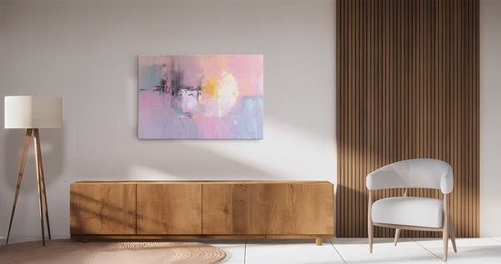 Tableau sur toile Saammp - Rose - pastel - Abstrait - 100x75 - Photo sur toile - Décoration murale - Décoration murale Salon - Décoration chambre - Impression sur toile