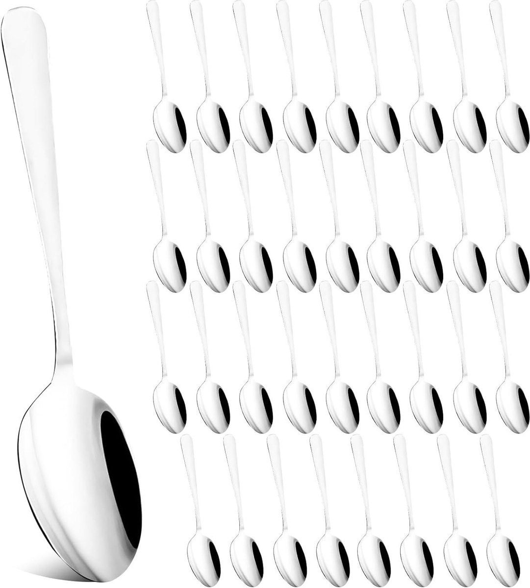 36 stuks 168 cm roestvrijstalen theelepelset - vaatwasmachinebestendig - spiegelgepolijst - voor huishoudens en restaurants .