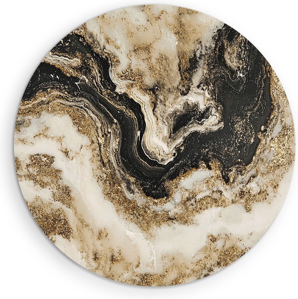 Saammp Forex Muurcirkel - Marmer - Abstract - Ø 80 - Wandcirkel - Wanddecoratie Cirkel - Muurdecoratie Woonkamer - Slaapkamer decoratie - Rond Schilderij