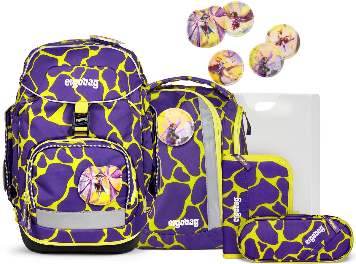 ergobag Schooltas Comic Adventure Edition Pack-Set 6-delig TagträumBär Lichtblauw