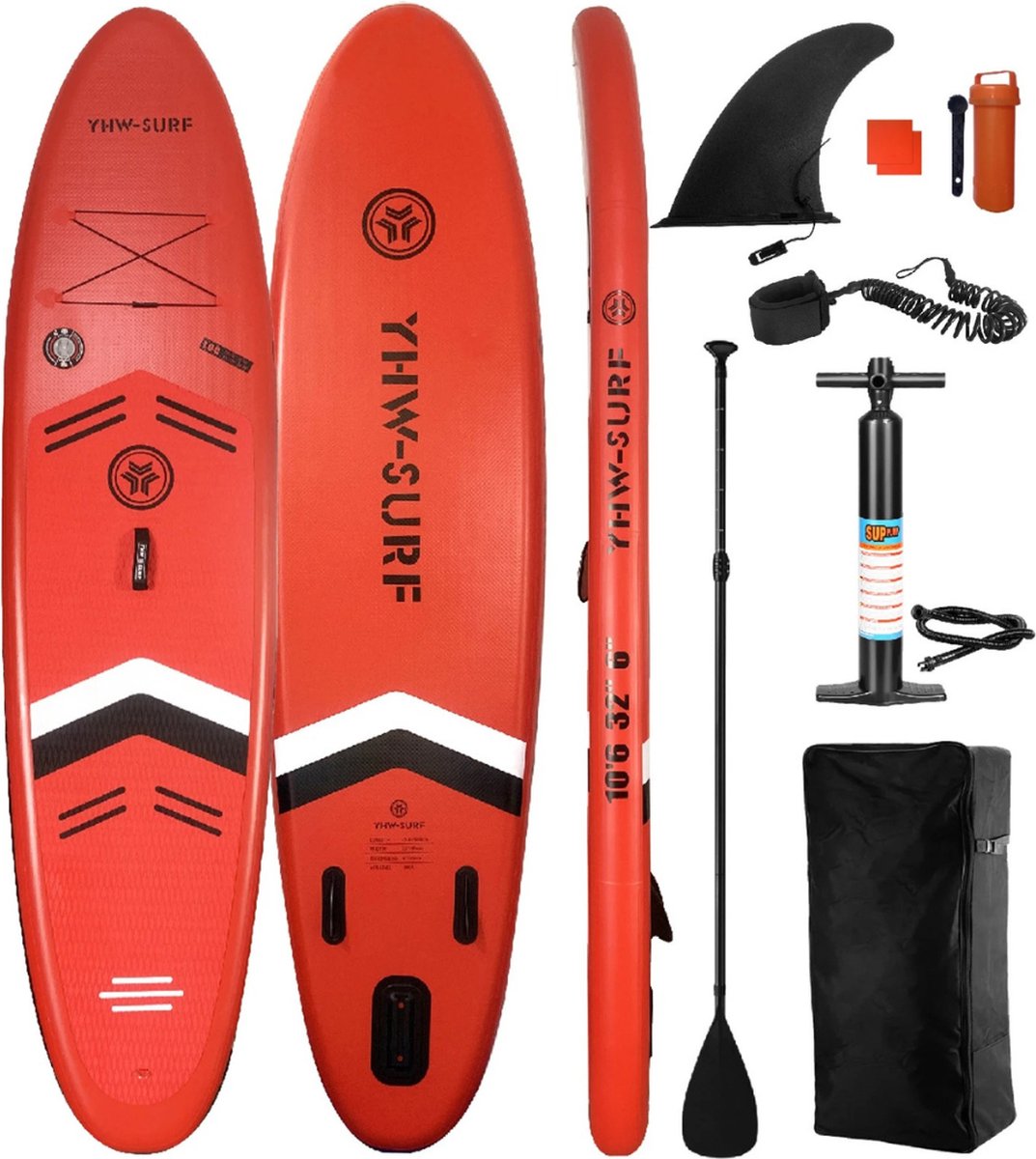 Bovista Sup Board - Opblaasbaar - Supboard - Sup Boards - Paddle - Kayak - 320cm - Rood