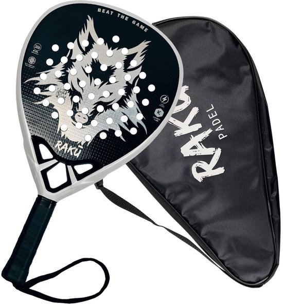 Raku® Wolf Pro X Series - Padel Racket - Padel - Padelrackets - Racket - Paddle - Carbon - Inclusief Padelzak