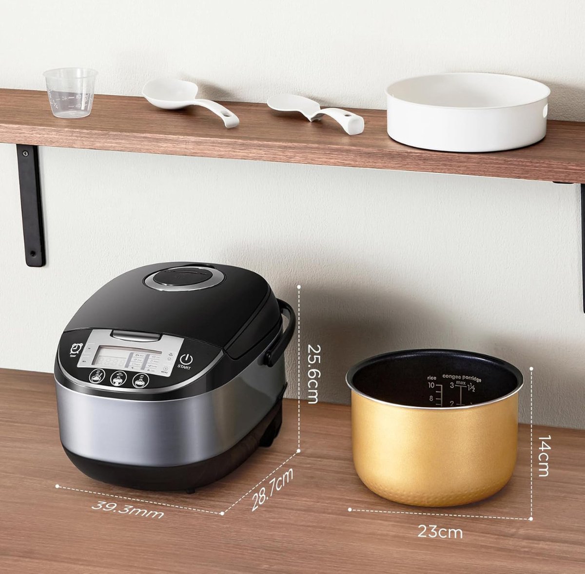 DailySupplies® Slowcooker met Timer - Keramische Binnenpan - Hotpot - Zwart met Zilver – foto 5