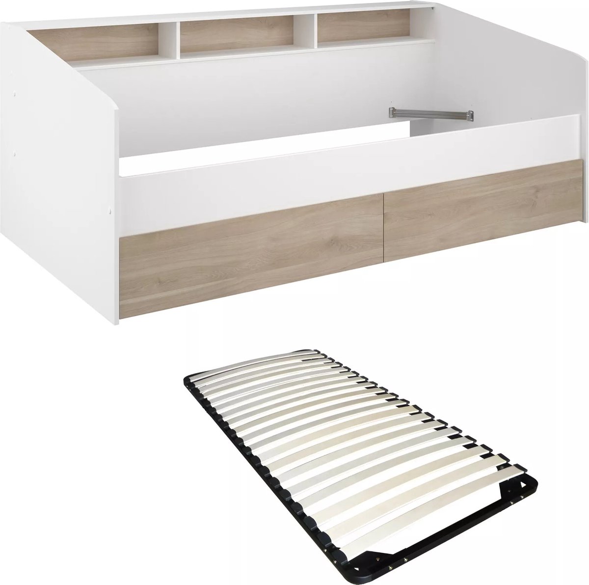 Vente-unique Bedframe hout natuurlijk licht 90 x 200 cm