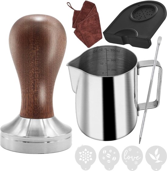 Tasseur (Tamper) Café Espresso 51mm - Acier Inoxydable Noir - Pour Machine à Café Professionnelle Ou Maison - 12