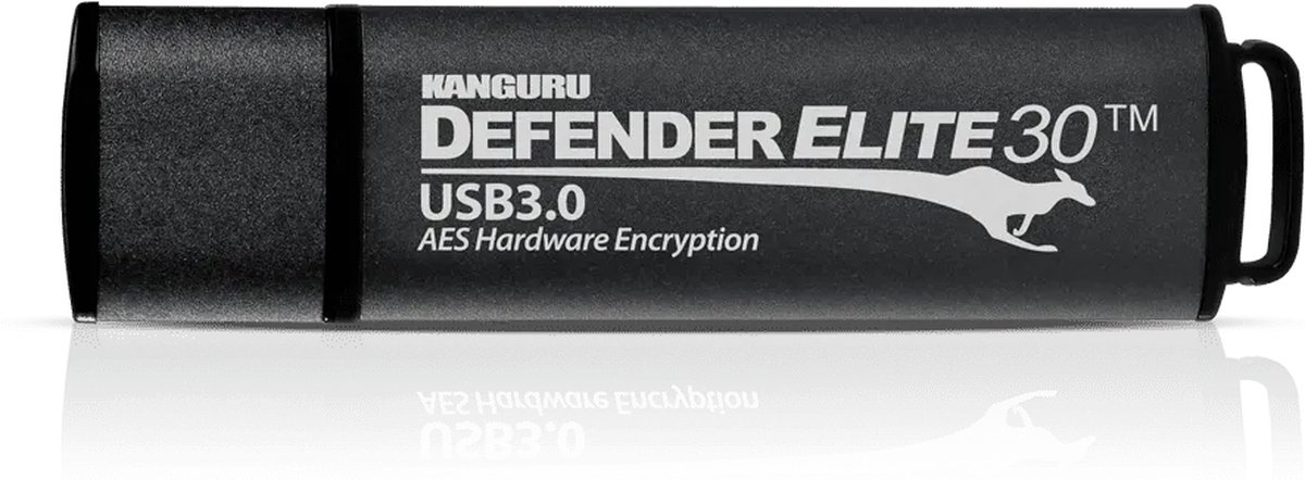 Kanguru - Defender Elite30 – 16 GB - Hardware Encrypted USB-Stick – USB 3.0 – FIPS 140-2 Level 3 – Fysieke Schrijfbeveilingsschakelaar - Zwart