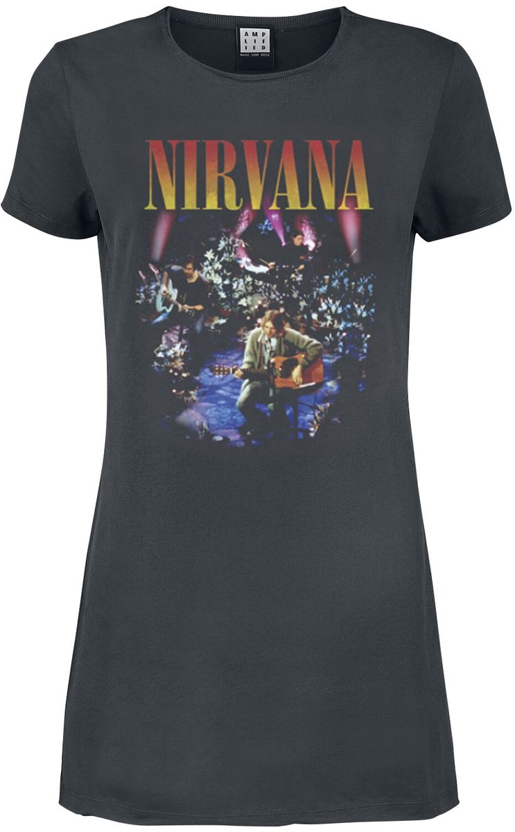 Nirvana Amplified Collection - Live In NYC Dames Mini-jurk - houtskool - L