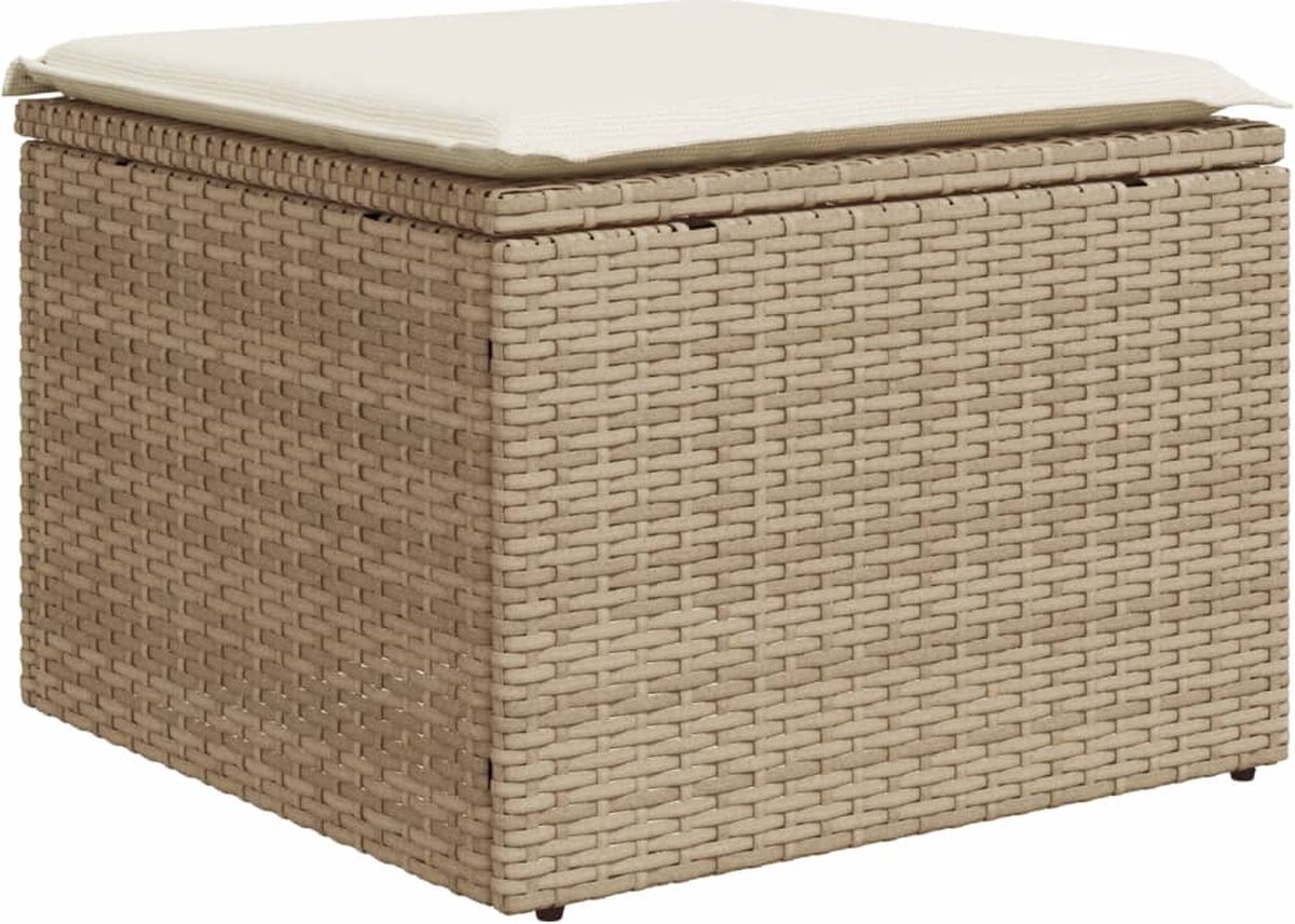 Tuinkruk met kussen 55x55x37 cm poly rattan zwart Tuinkruk met kussen 55x55x37 cm poly rattan zwart