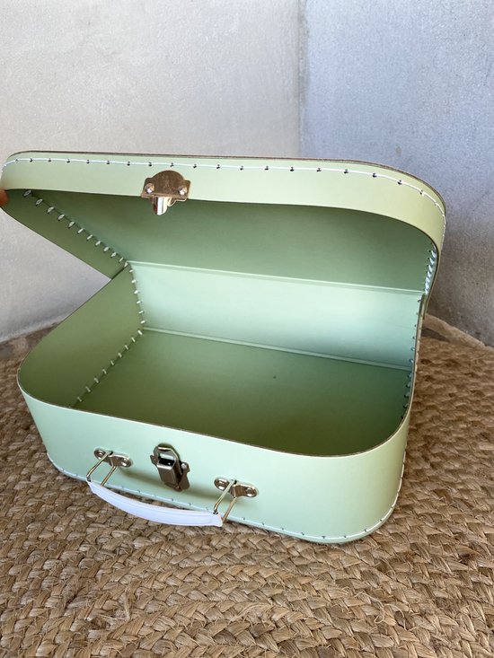 Creaties van Hier - Koffer Groen - Maat S - L25,5xB18xH8,3 cm - Pensioen - Karton — afbeelding 4