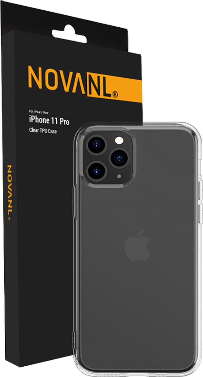 NOVANL Telefoonhoesje - Geschikt voor iPhone 11 Pro Hoesje - Transparant - Siliconen - GSM Hoesje - Doorzichtig