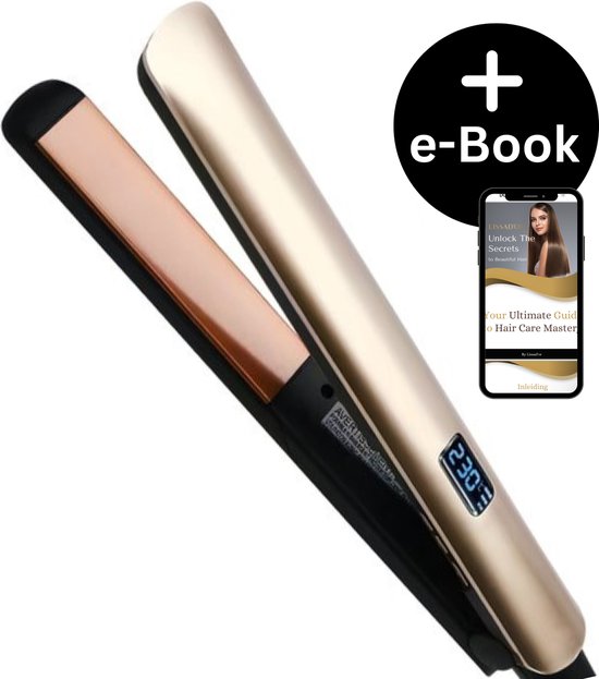 Lissad'or Stijltang - Keramische Stijltang - Professionele Stijltang - Haarstyling - Ionische Stijltang - inclusief eBook - 3 Jaar Garantie