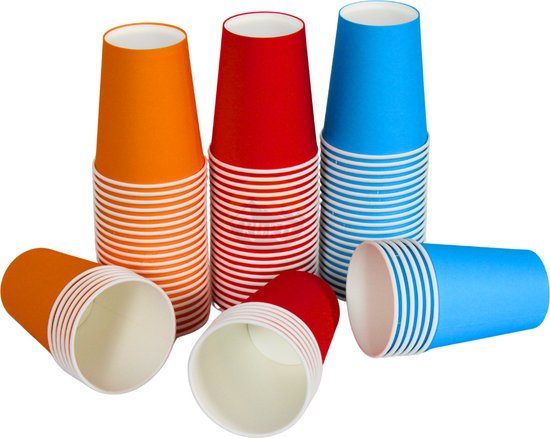 Drinkbeker, 50 stuks blauw, 200ml/8oz, Ideaal voor Multifunctioneel gebruik, Koffiebeker, Party bekers, Wegwerp bekers, Kartonnen bekers, Papieren bekers, Drinkbeker kinderen, verjaardag, barbecue, feestjes, koffie evenement