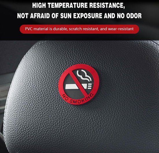Niet-roken autostickers - set van 5 - zelfklevende niet-rokerstickers ...