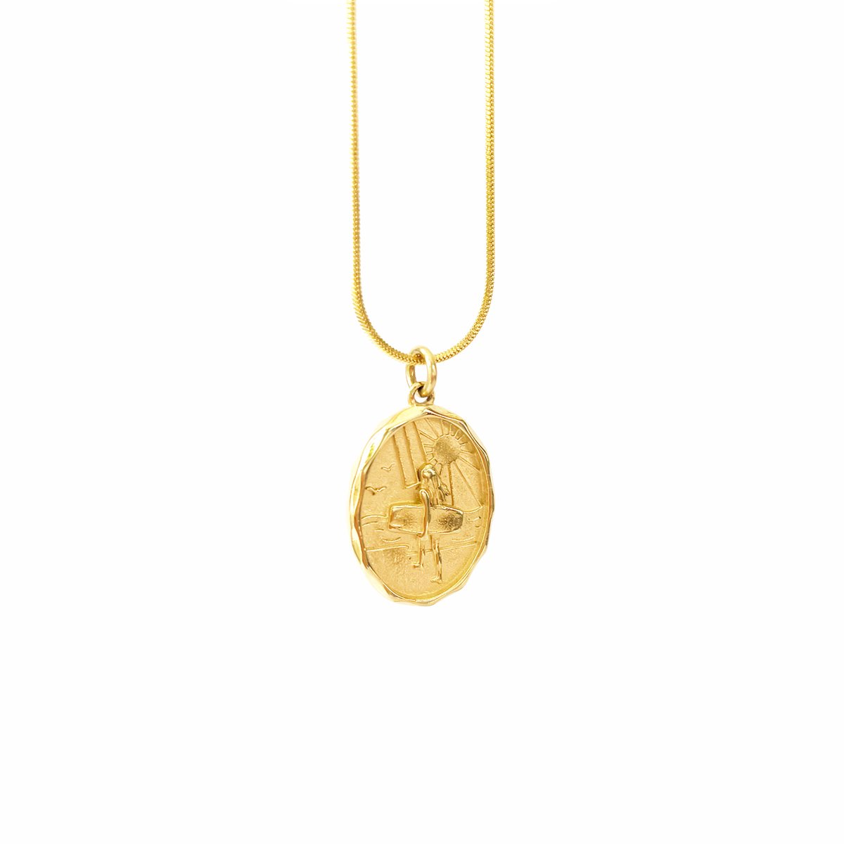 Laguna Treasures Jewellery - Ketting Oceaan Kitegirl - Goud - Verguld - Snake ketting - Halsketting - Sieraden - Kitesurf - Kite