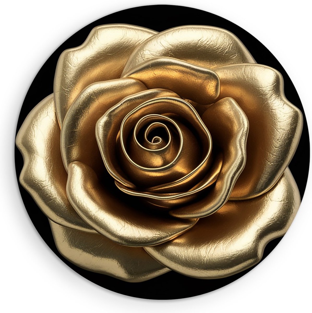 Saammp Forex Muurcirkel - Goude Roos - bloemen - Natuur - Abstract - Ø 30 - Wandcirkel - Wanddecoratie Cirkel - Muurdecoratie Woonkamer - Kantoor Decoratie