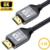 Câble HDMI Lumistar 2.1 - 8K Ultra Haut Débit (60hz) - Câble HDMI 4K (120hz) - HDMI vers HDMI - 3 Mètres - Modèle 2025 - Grijs & Zwart