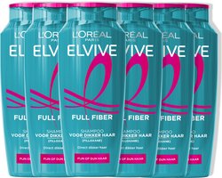 Omslag van L'Oréal Paris Elvive Full Fiber Shampoo - Voor Fijn Of Dun Haar - Met Filloxane voor Direct Dikker Haar - 6x 250ML