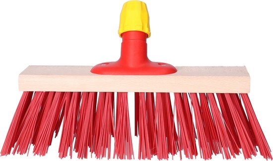 Buemag Bezemkop - Elaston - rood - hout - hard - 30 cm - 24mm - straatbezem/buitenbezem - universele steelhouder van Buemag — afbeelding 2