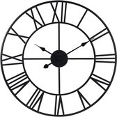 IvoQ Grote Industriële Wandklok – 60 cm – Stille Metalen Klok met Romeinse Cijfers – Modern & Tijdloos