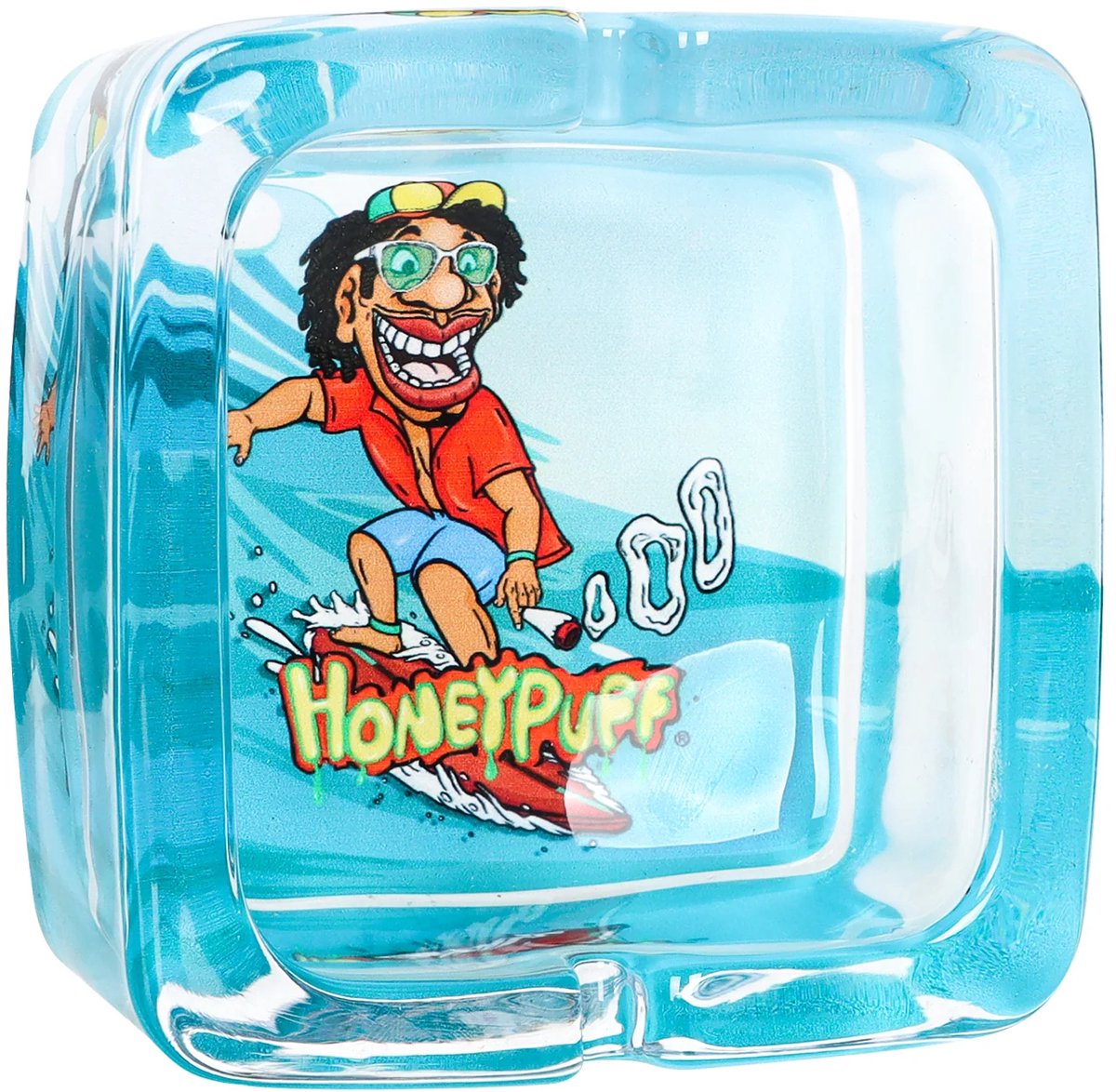 HoneyPuff - Glazen Asbak - 6 Stuks/Display (92 x 92 x 42 mm)