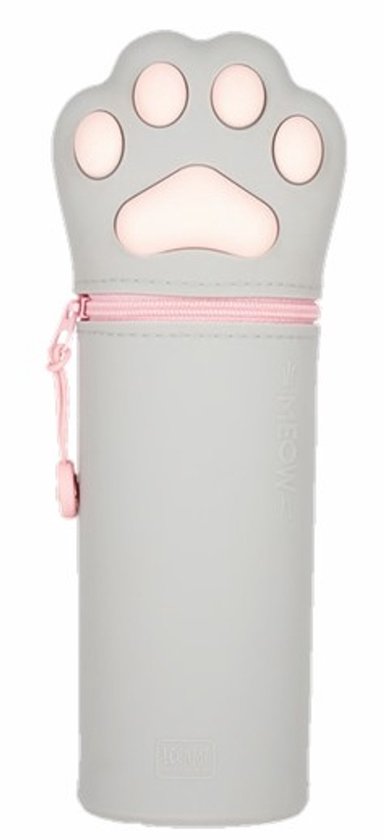 LEGAMI - 2-in-1 etui van zachte siliconen – Kawaii, penhouder, siliconen ritssluiting, pennenzak, potloden, markers, H 18,5 cm, kitty