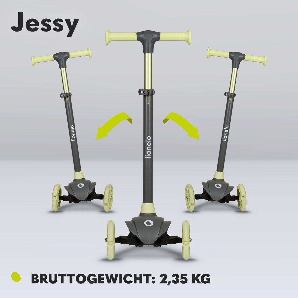 Lionelo Jessy Kinderstep - step 3 wielen - leeftijdsgroep 3+ - max 50kg - LED verlichting in de wielen - hoogte verstelbaar 65-70-75-80 cm — afbeelding 2