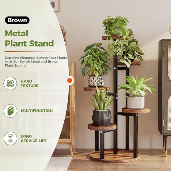 Houten plantenstandaard plantenplank voor binnen buiten