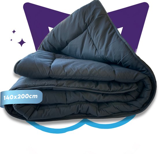 Slaapspeciaal eazydekbed 140x200 cm - All Year Dekbed - Navy - Dekbed zonder Overtrek, 2 in 1 Dekbed - Hoesloos Dekbed - Wasbaar - Anti-Allergisch - Geschikt Voor Het Gehele Seizoen