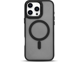 Matte magnetische hoes Geschikt voor: iPhone 16 Max Pro - Compatibel met MagSafe - Schokbestendige, Doorschijnende, Matte achterkant - Zwart