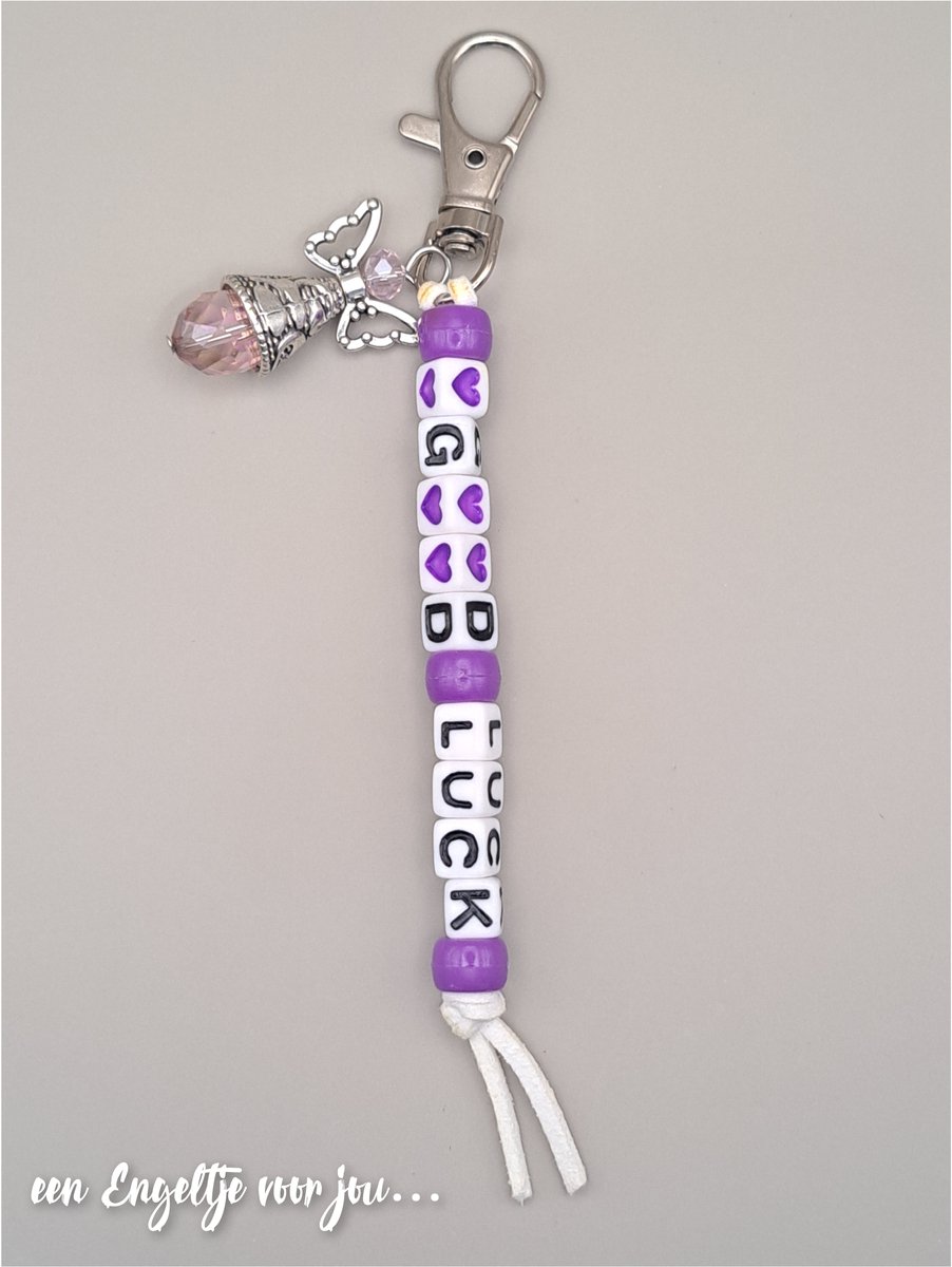 Geluksengeltje - Geluksengel - Engel - Good luck sleutelhanger - Engeltje - Gelukspoppetje - een Engeltje voor jou - Geluksengel, Guardian Angel - Beschermengel - Cadeautje - Good Luck - Sleutelhanger