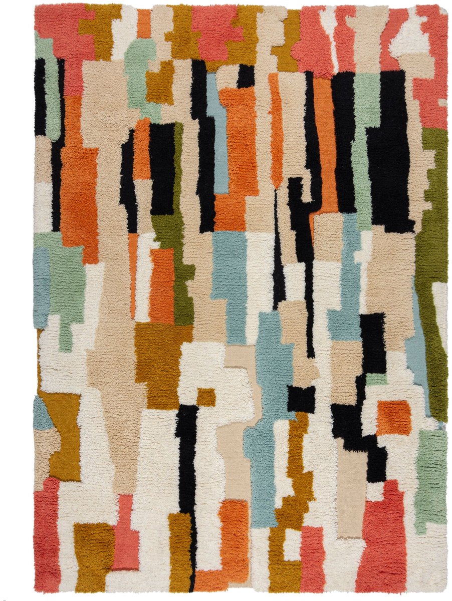 flycarpets Hoogpolig Vloerkleed Zagora - Shaggy Wol - Multi 160x230 cm