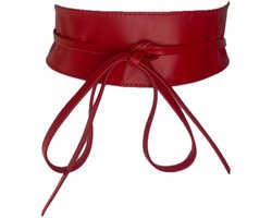 Lederen knoopriem rood - 8 cm breed - Leren wikkelriem / Tailleriem rood - 100% soepel leer Lederen knoopriem rood - 8 cm breed - Leren wikkelriem / Tailleriem rood - 100% soepel leer