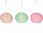Benson Solar lampion - kleurrijke mix - Ø 28 cm - wit LED - tuinverlichting