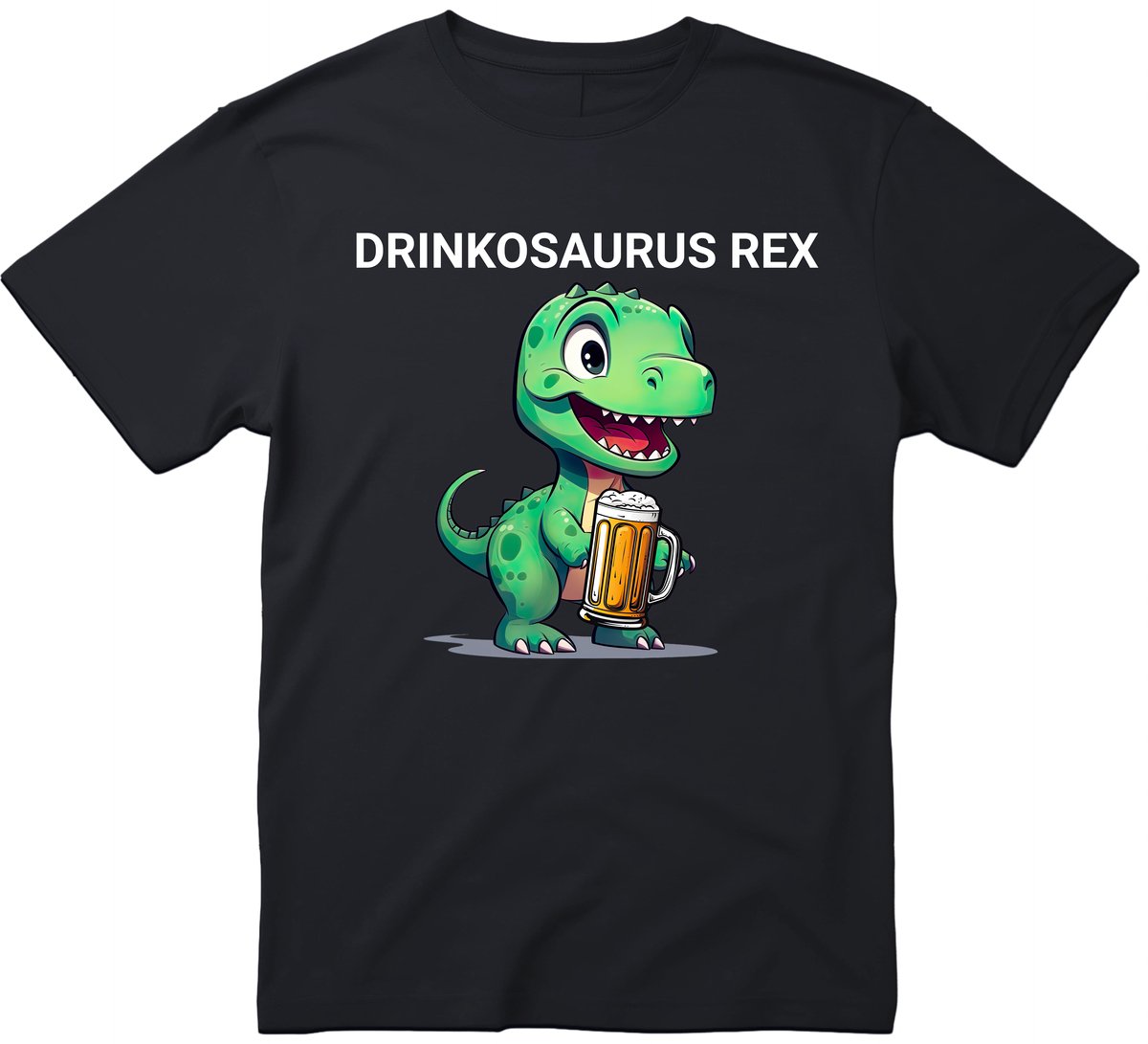 Drinkosaurus Rex - T-shirt - Bier t-shirt - Dino - T-Rex - CraftBeer - Beer - Proost - Heren - grappige drank feest - bier cadeau - teksten en zinnen - bierpakket kado idee - Maat XL