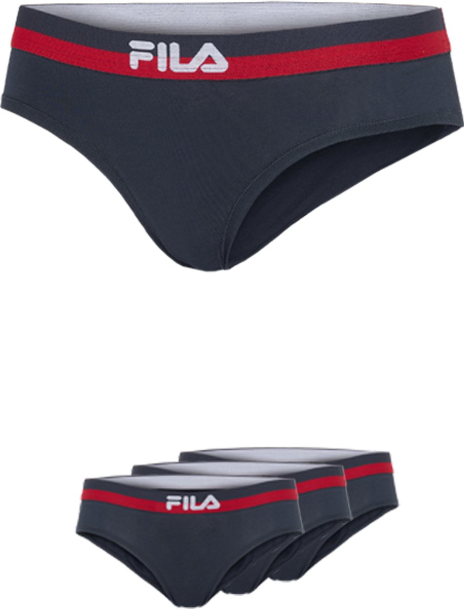 FILA - Gekleurde Waistband Urban Brief | 3-Pack | Dames Slip | Maat S - Navy