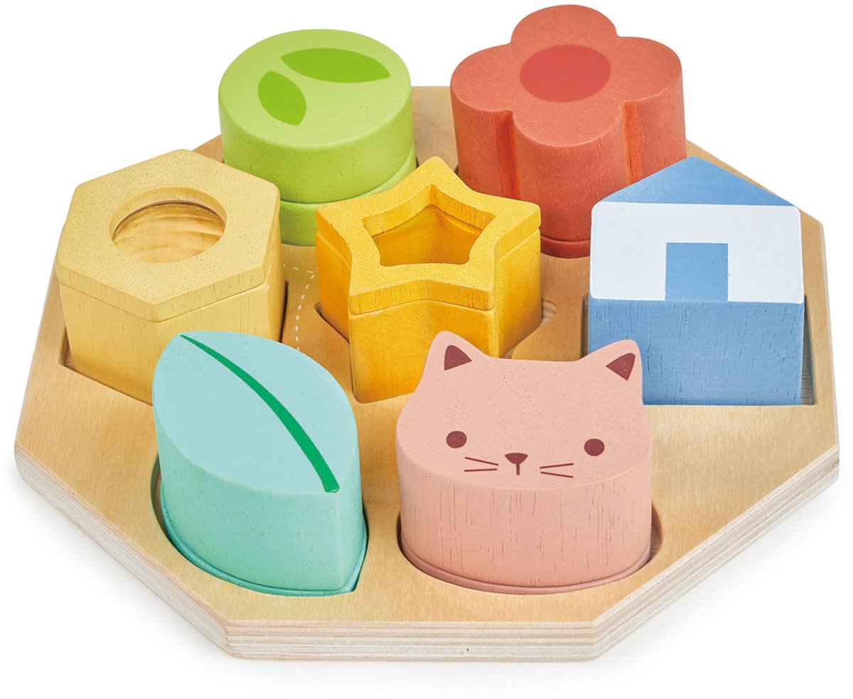 MENTARI Spelend leren - Sensorische Activiteiten - 18X18X4,5Cm - Hout - 2 Jaar