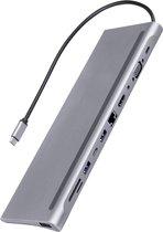 Nuvance 11 in 1 Docking Station Laptop - Usb C Hub - Usb Splitter - Usb Hub 3.0 - Hdmi Vga en Sd - Dockingstation met Anti Slip
