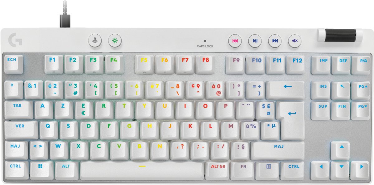 Logitech G Pro X TKL Rapid - Bedrade Gaming Toetsenbord - Azerty FR - Wit