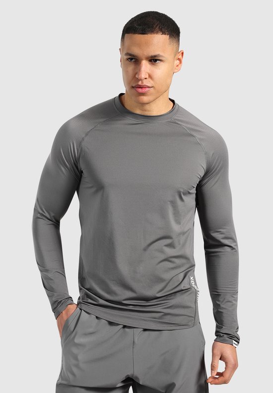 Foto: Smilodox heren slim fit longsleeve powerfit regular fit lange mouw ademend met functionele stof