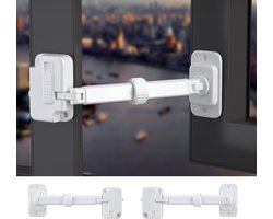 2 Stuks Venster Limiet Vergrendeling - Raamlimietsloten - Kindveilige Raambegrenzers - Verstelbare Veiligheidssloten - Raam Veiligheidssloten - Wit